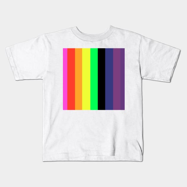 retro rainbow stripes Kids T-Shirt by bettyretro